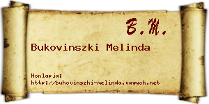 Bukovinszki Melinda névjegykártya